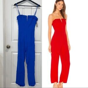 Flynn Skye Womens Size Small Parker Jumpsuit Blue